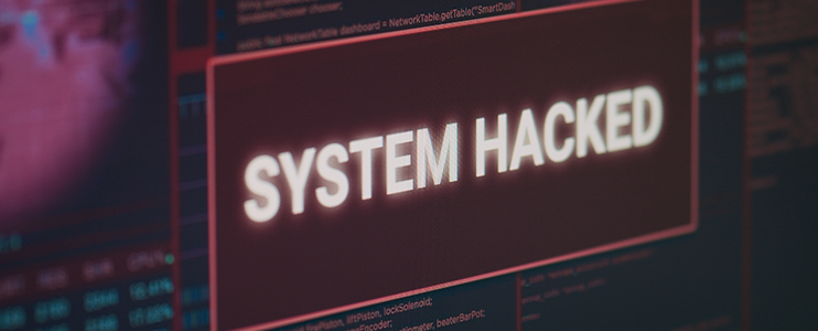 Warnung vor einem Cyberangriff auf ein System